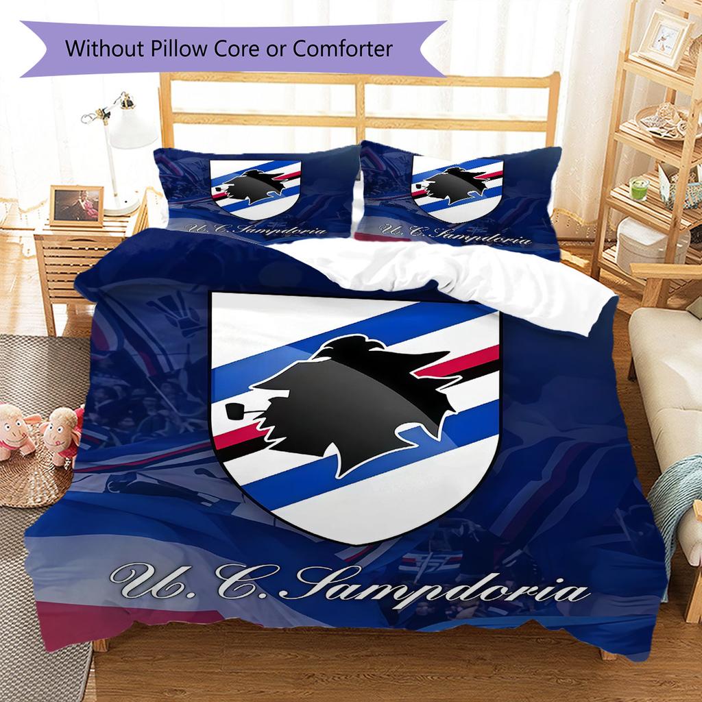U.C. Sampdoria Bedding Quilt Set Quilt Cover Pillowcase Home Decoration Birthday Gift (1 * Duvet Cover + 2 * Pillowcase, Without Core)