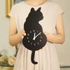 [Fancy] Bzl-26 Wall Clock with Swinging Tail, Wall-Mounted Pendulum Clock (Black Cat)