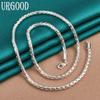 925 Sterling Silver 4mm Bamboo Chain Necklace Gift Fashion Jewelry