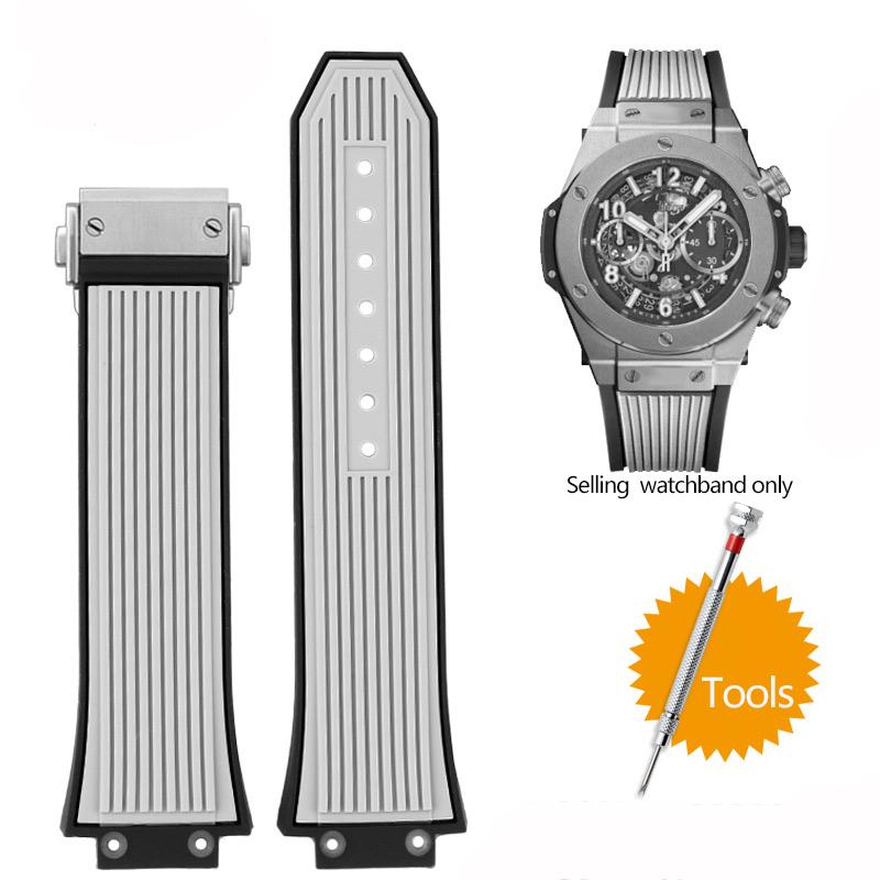 17x27mm Silikónový remienok na hodinky pre Hublot Big Bang Classic Fusion Vystupujúci Gumový Remienok na Hodinky Nástroje Remienok 27*17mm Čierny Modrý Sivý