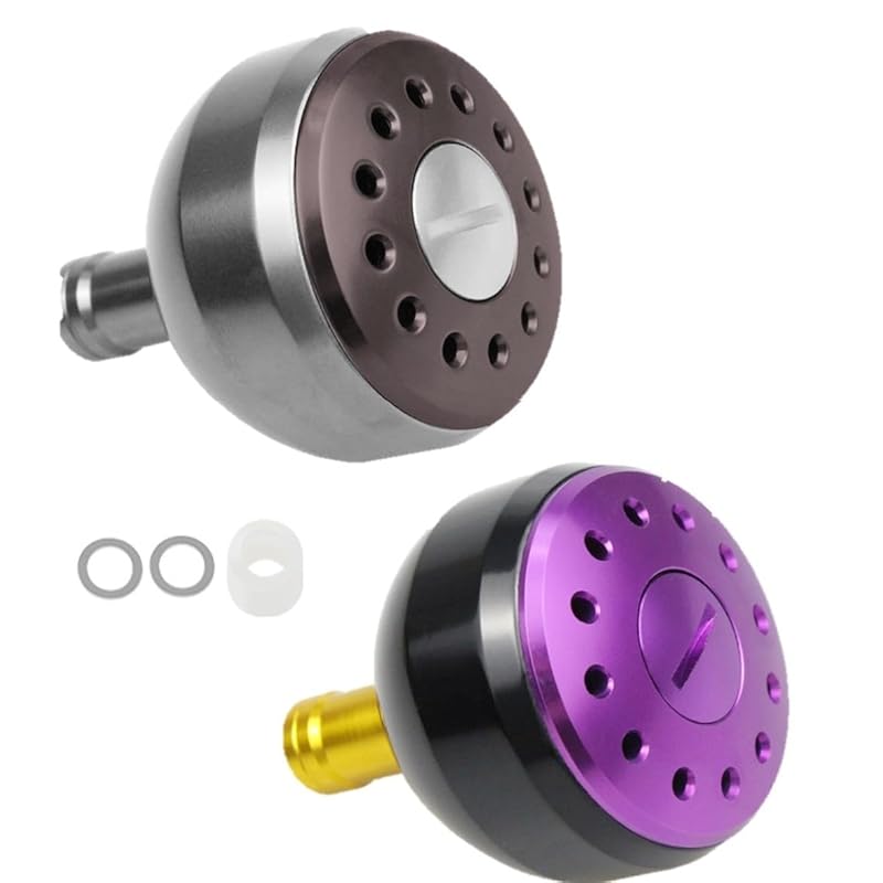 

[APAGAI] [Set of 2] Aluminum round knob Made of aluminum spinning reel fishing greens power handle knob shimano A daiwa S exchange 38mm Fashionable