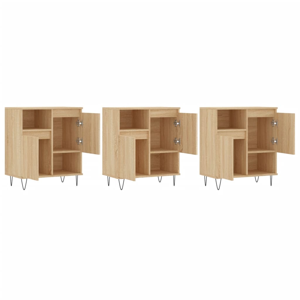 Sideboards 3 pcs Sonoma Oak Particleboard