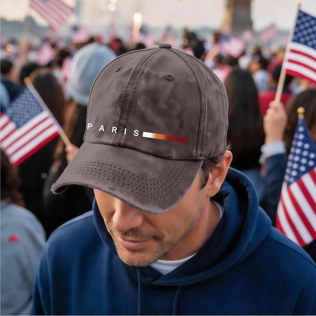 Men's and women's distressed washed casual baseball caps, trendy letter patterned hats
