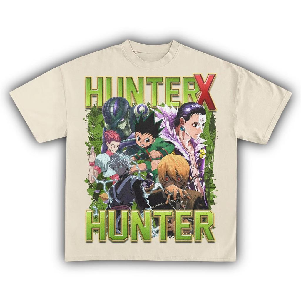 Hunter×Hunter Anime Characters Graphic T-shirt, Unisex Pure Cotton Short Sleeve Streetwear Women And Men T-shirt