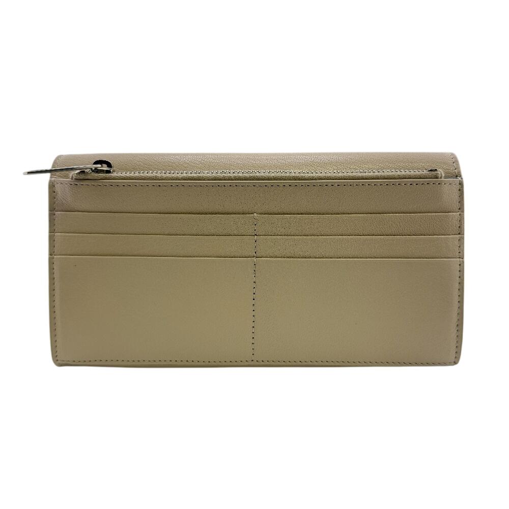 Balenciaga 736732 Continental Wallet Leather Envelope Purse Beige Leather Women Used