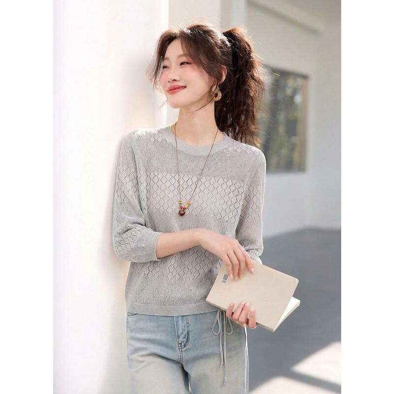 Srcr Women s Wool Blend Diamond Jacquard Knit Top L