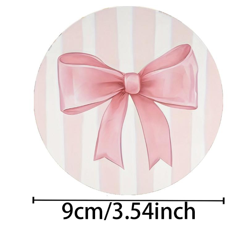 2 Or 6Pcs/Set Non-Slip Pink Bow Print Car Cup Holder Coasters Universal Fit Interior Accessories