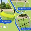 Four-In-One Metal Garden Swing Set, with Two Swings, Climber, Climbing Net - Green
