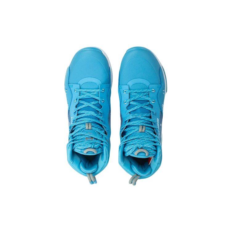 Li Ning 937 Cushioning Slip Resistant Abrasion Resistant High top Performance Basketball Shoes Blue White ABAR009-2