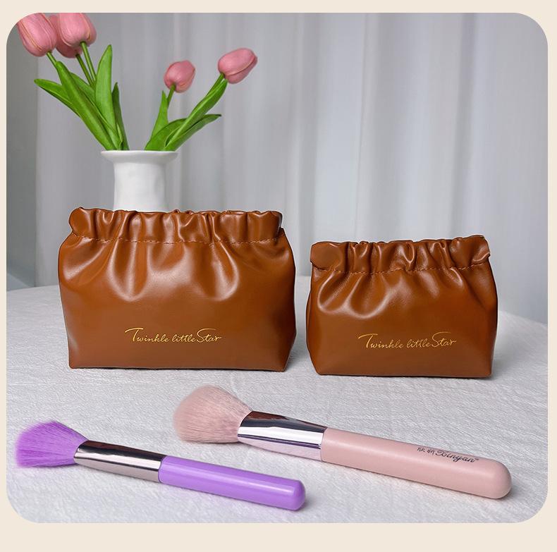 Automatic Closing Mini Storage Bag Travel Portable PU Leather Lipstick Makeup Cable Coins Keys Jewelry Earphone Storage Organizer