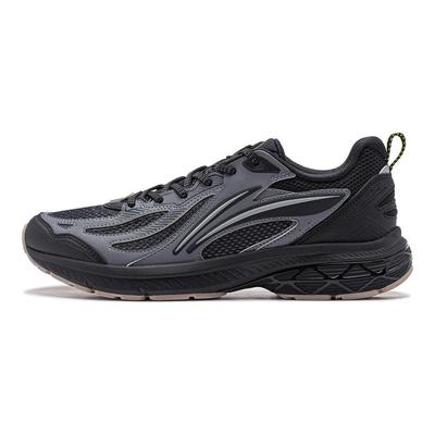 Li Ning Fuyiao V2 Leve Alta Resiliência Absorção de Choque Antiderrapante Resistente ao Desgaste Tênis de Corrida Cano Baixo Masculino tênis Cinza Sombra ARXT021-3