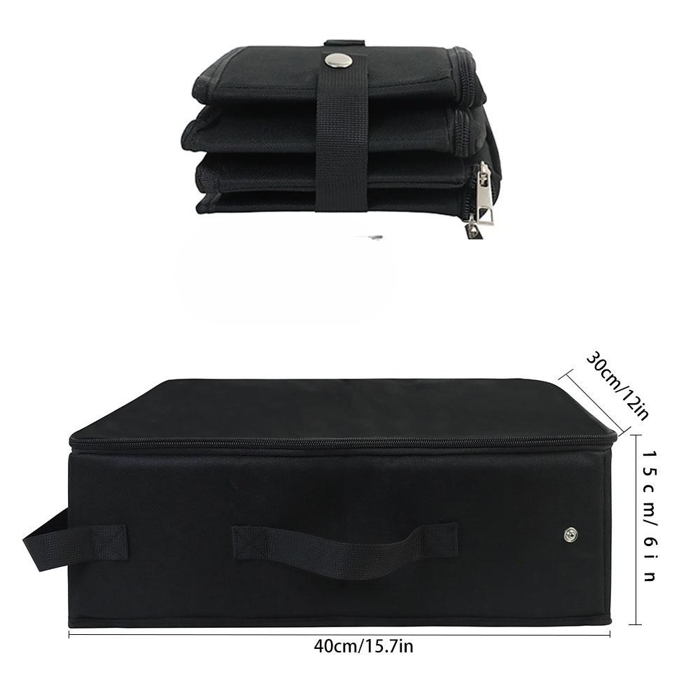 Portable Foldable Travel Cat Litter Box with Lid Handle Standard Fabric Litter Tray Bag Compact Convenient Pet Essential Gear (black,40x30cm) чёрный