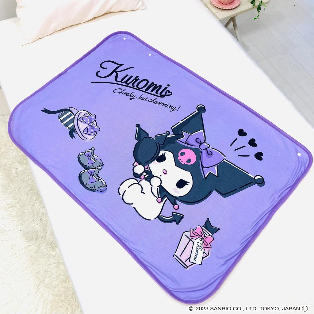 MORIPiLO Lap Blanket Sanrio Characters Kuromi Sheep Boa Lap Purple 70x100cm Blanket Goods Warm Cute Summer Winter Air Conditioning Protection Makura