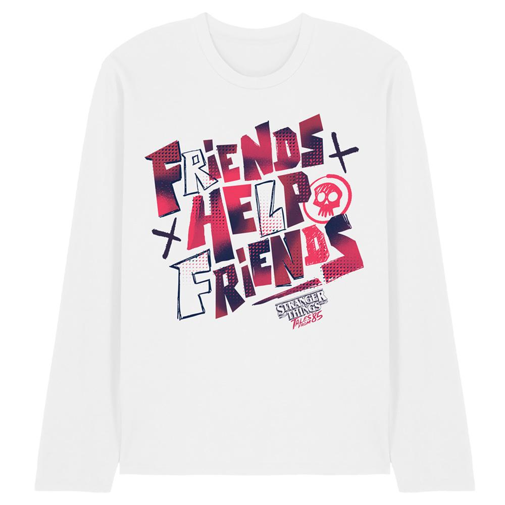 Stranger Things: Tales from Â´85 Unisex Adult Friends Help Long-Sleeved T-Shirt