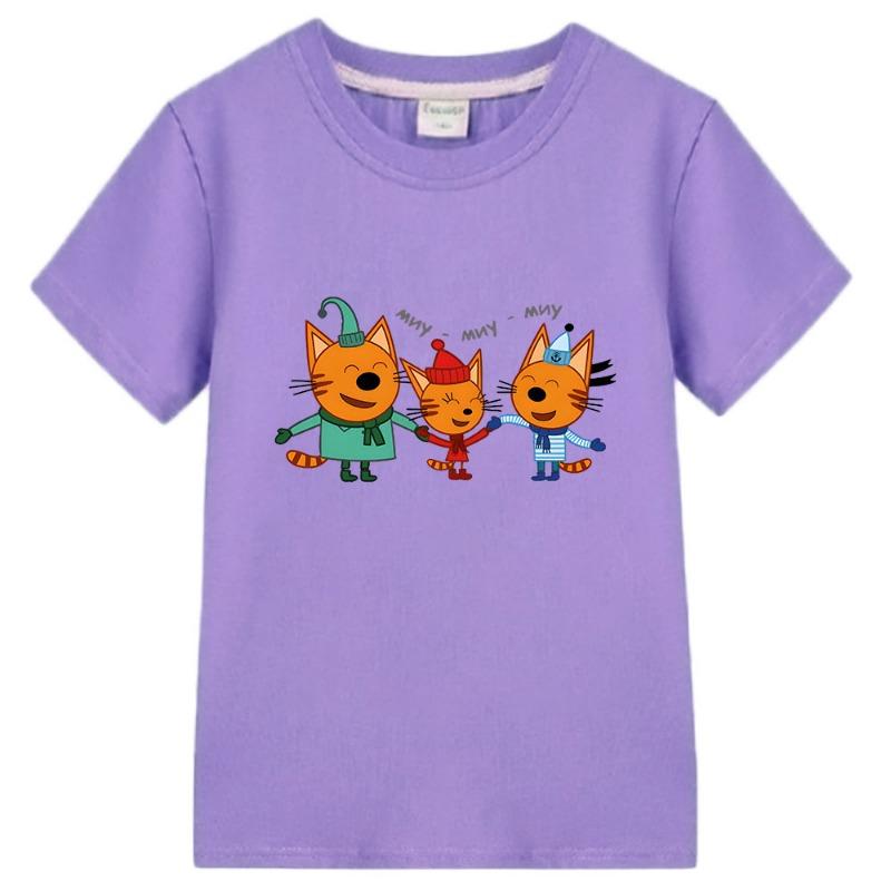 Summer Spring Kids I Hate Morning Cat Printed T Shirts Kids Children's T-shirt Boys Girls Casual Top Tee