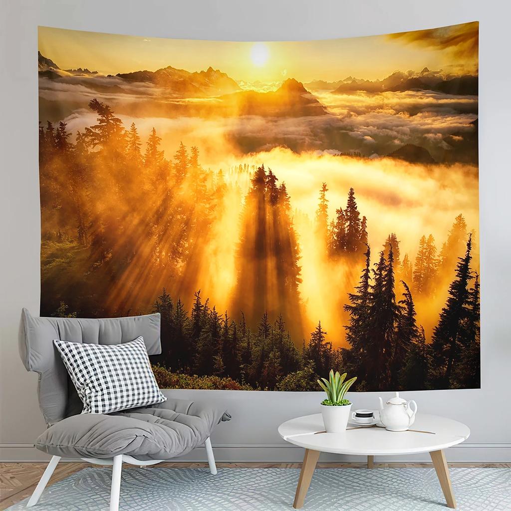 Beach Waves Tapestry Sunset Scenery Tapestry Minimalist Art Tapestry Home Living Room Dorm Bedroom Aesthetics Decor Tapestries
