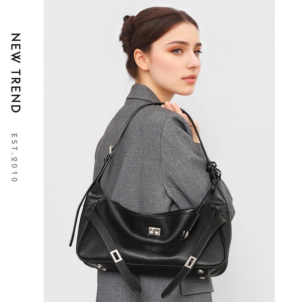New Niche Design Armpit Bag, Large Capacity Tote Bag, Cowhide Single Shoulder Crossbody Commuting Pocket Bag