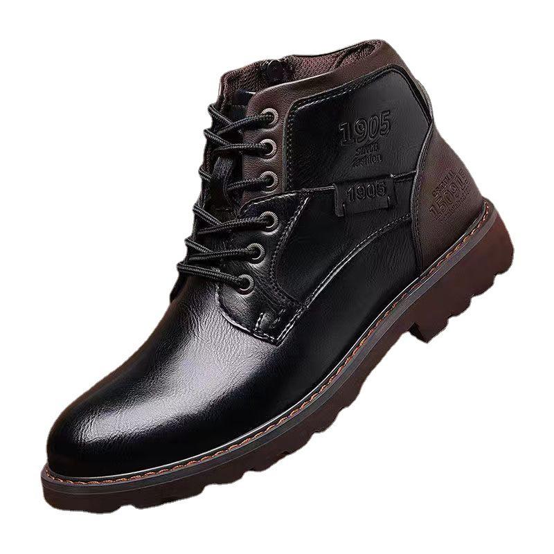 Men's Cross-Border Martin Boots: Casual Zipper High-Top Desert Work Boots, Large Size, Retro Style for Autumn and Winter.