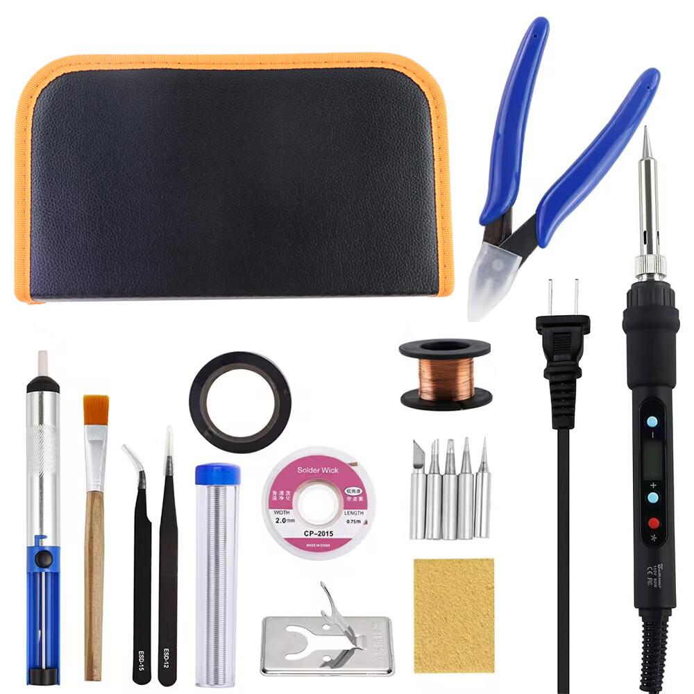 New Digital Display Adjustable Temperature Electric Soldering Iron Black 80W 110V / 220V Solder Welding Desoldering Repair Tools