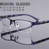 0 To - 600 Reading Glasses High Quality Radiation Proof Flat Anti Blue Light Glasses Men'S Half Frame Business Myopia Glasses