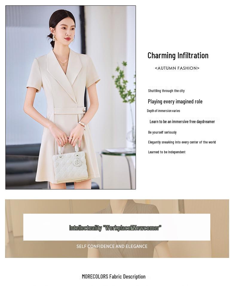 2024 Women's Professional Suit Dress: Elegant Summer Workwear for Formal Occasions in Beauty Salons & Jewelry Stores