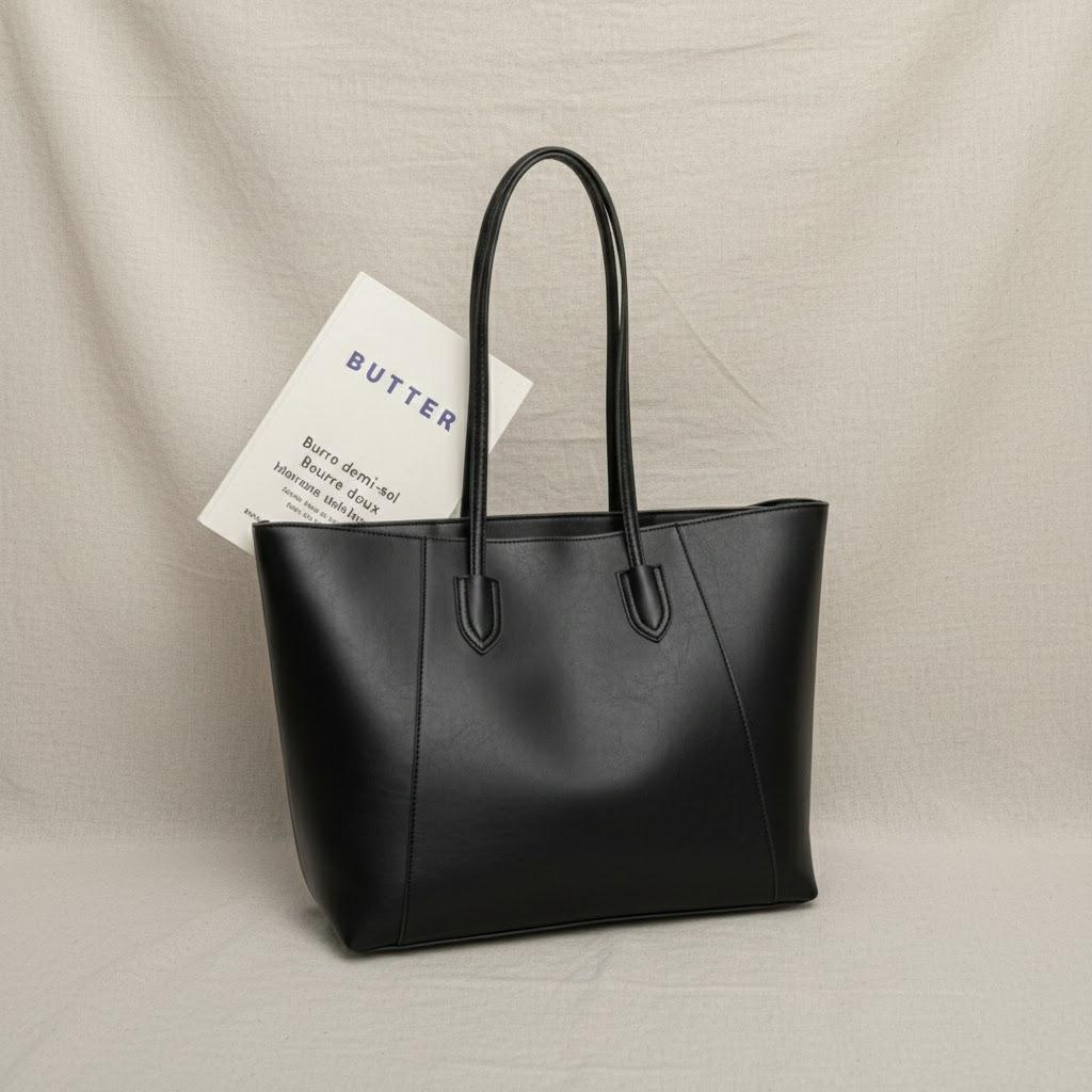 

Женская сумка-тоут большой вместимости Универсальная винтажная сумка через плечо для повседневного использования, путешествий, покупок, работы чёрный