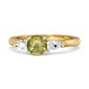 Peridot Three Stone Pear Accent Ring - Sterling Silver Gold Vermeil