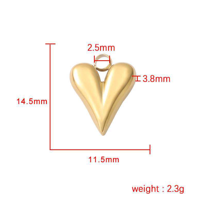 Trendy Stainless Steel Peach Heart Pendant Jewelry Accessory