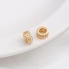 14K Gold-Plated Zircon Spacer Beads for DIY Jewelry