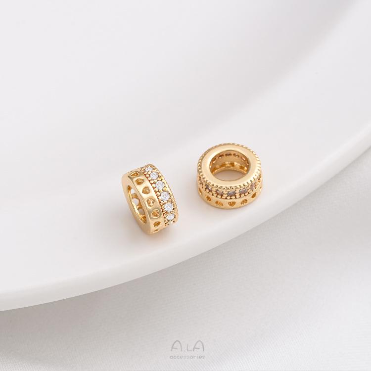 14K Gold-Plated Zircon Spacer Beads for DIY Jewelry