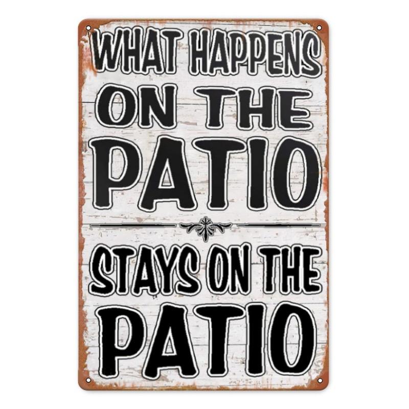 [ Vintage Iron Sign]  Wall Hanging Sign  What Happens on the Patio Stays Patio  | Multipurpose Decorative Me 20X30CM