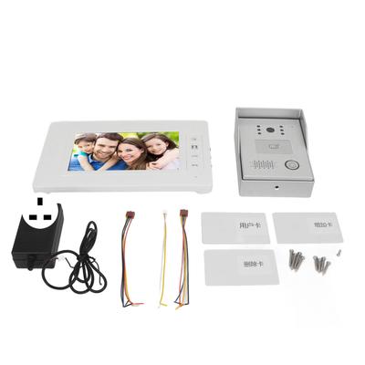 Wired Video Intercom System 7in TFT Colorful Screen Infrared Night Vision Video Door Phone Kit for