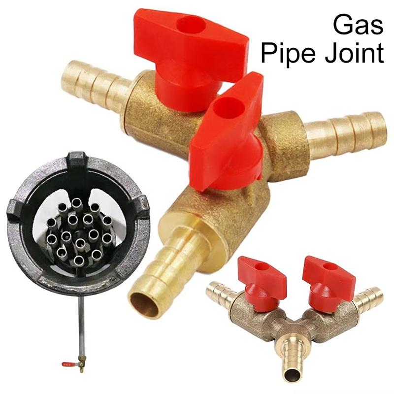 Brass Y 3 Way Shut Off Ball Valve with 8mm 10mm Hose Barb Connector for Water Air Control System Leakproof Design