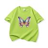 Kids Cotton T Shirt Colorful Floral Pattern Butterfly Print Crew Neck Short Sleeve Tee Casual Boys Girls Summer Tops