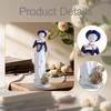 Ceramic Lady and Dog Statue Girl Figurine Collection Elegant for Cabinet Living Room