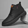 Hot Sale Fashion Motorcycle Boots for Men Comfort Platform Ankle Boots Lace-up Genuine Leather Casual Shoes Versatile Man Botas