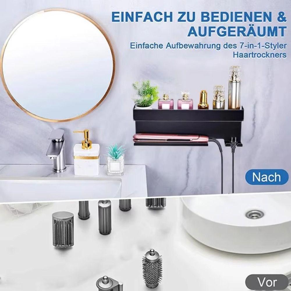 Badezimmerregal Haarwerkzeug-Organizer Werkzeugaufbewahrung Multifunktionshalter Zubehör