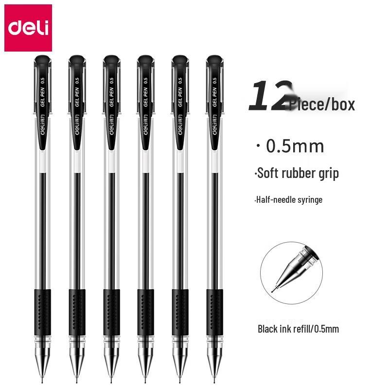 Deli 0.5mm Gel Pen - 12 Pack