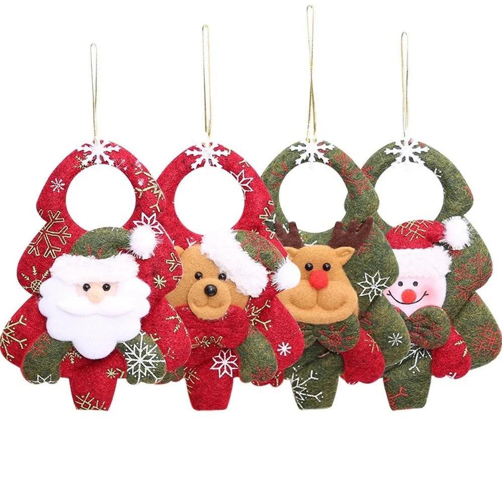 Christmas Dolls Retractable Santa Claus Snowman Elk Toys Xmas Figurines Christmas Gift For Kid Red Xmas Tree Ornament