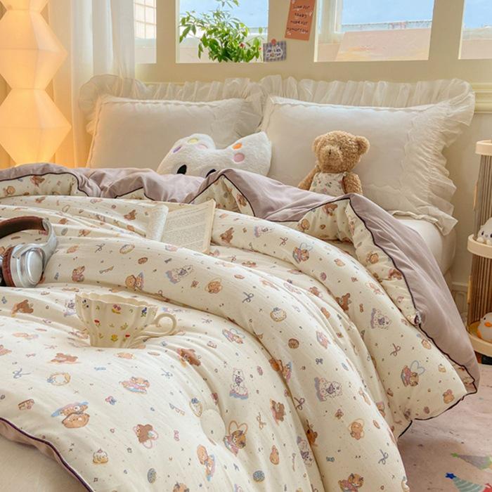 Soybean Fiber Winter Quilt: Thick, Printed, All-Season Comfort for Student Dorms