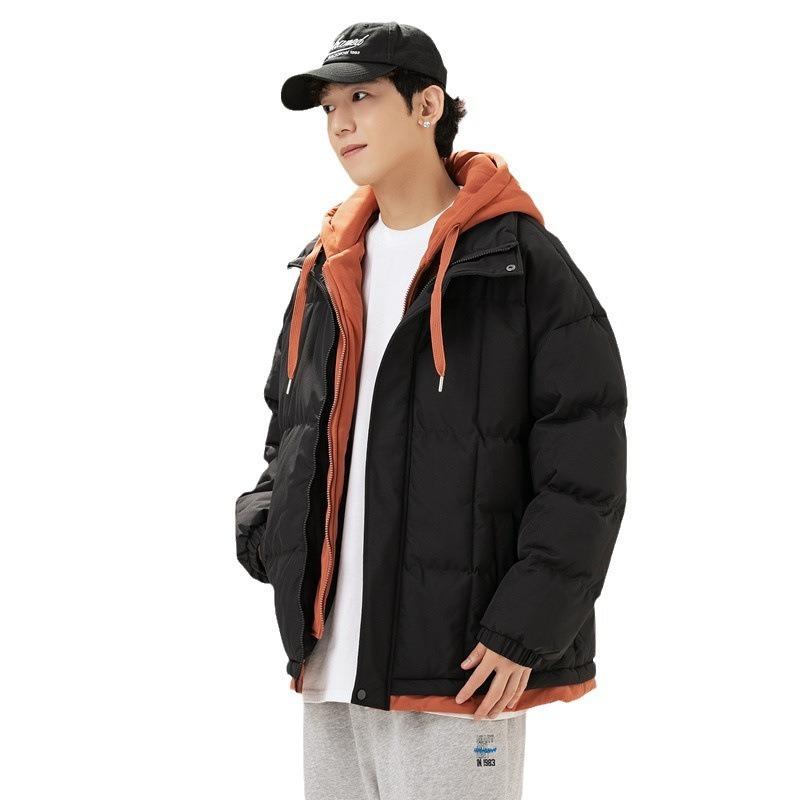 Fake Two-piece Hooded Cotton Clothes, Men's and Women's Winter New Loose Bread Clothes, Cold-proof Thickened Cotton-padded Jackets.