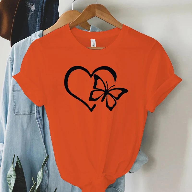 Heart Butterfly Graphic T Shirts Women Funny Hearts Trendy Style Butterfly Lover Gift Womens Tee Shirt Hearts Essential Tops