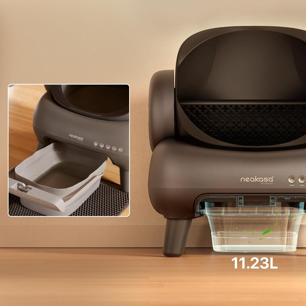 Lettiera per gatti Neakasa M1 completamente automatica, dotata di 9 campi aperti e spaziosi, adatta per gatti di grandi dimensioni, dotata di rimozione della lettiera per gatti adatta per