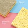 Natural Sisal & Coconut Fiber Dishwashing Sponge - Eco-Friendly Cotton & Wood Pulp Scourer for Kitchen Cleaning