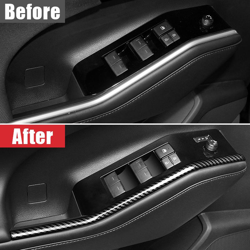For Toyota Highlander XU70     2024 Hybrid Car Window Glass Lifter Switch Frame Trim Door Armrest Panel Sticker