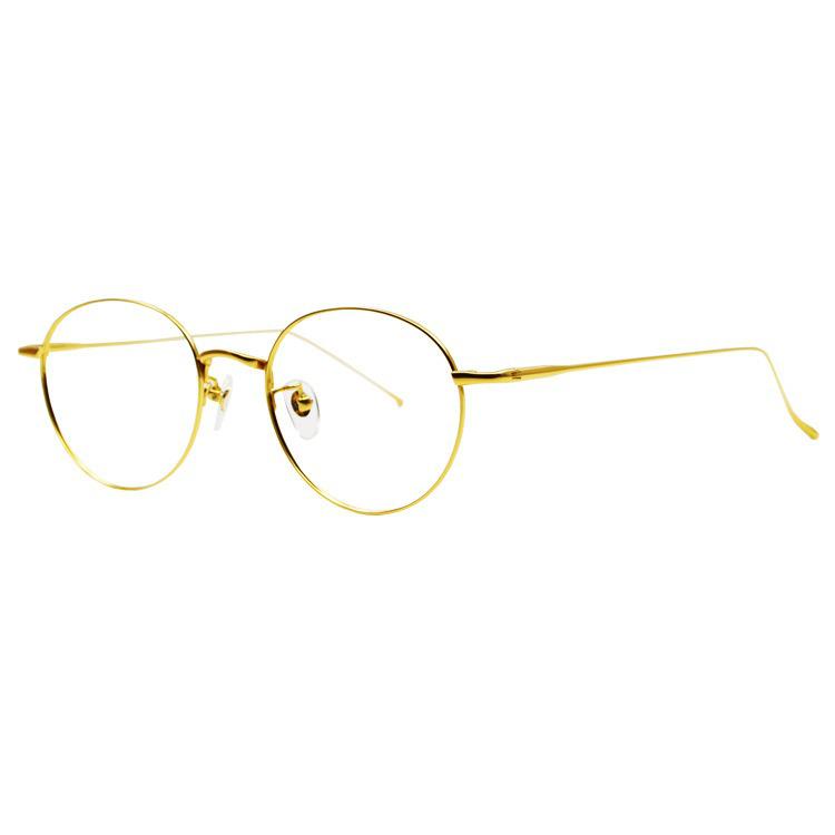 Ultra-Light Round Pure Titanium Glasses Frame with Anti-Blue Light Lenses for Men & Women