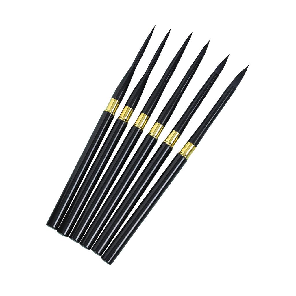 Black Swan Nylon Watercolor Brush - Round Tip, Aluminum Rod, Ideal for Digital Oil Painting, Art Students, Travel