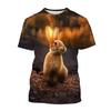 Summer Casual Trends Animal Crew Neck Clothing Fashion Cute Rabbit 3D Printed T-shirt for Men and Women Short Sleeve Big Top T-s