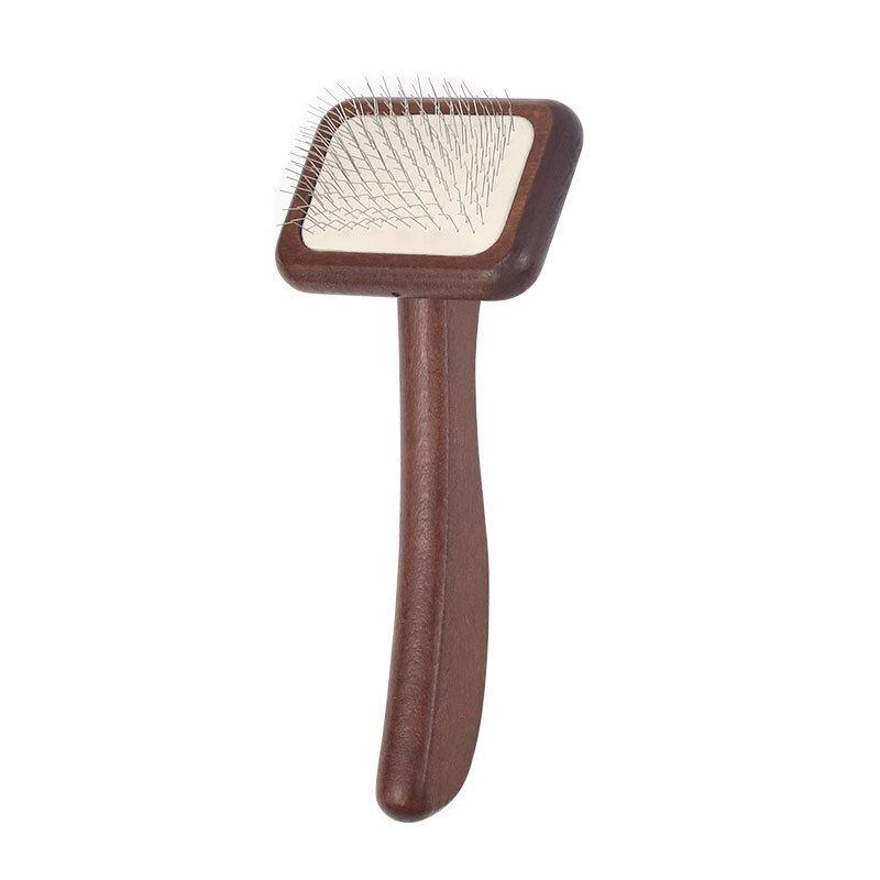 Pet Comb Needle Comb for Grooming Cats, Wooden Handle, Shedding Fur Brush for Dogs, Hair Brush for Grooming Teddy Bears, Detangling Tool small