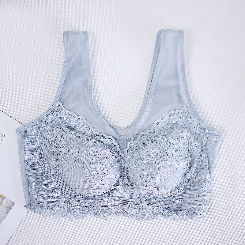 

Тип жилета кружево красота спина дышащее нижнее белье манго чашка ультратонкий бюстгальтер толстый ММ большая грудь маленькая женское нижнее белье бюстгальтер 6L (recommended 200-120kg) серый